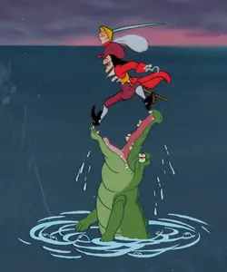 Crocodile From Peter Pan and Captain Hook and how they get along with each other or battle each other