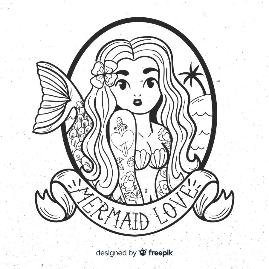 Mermaid love tattoo