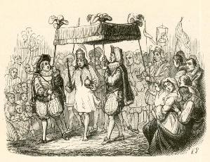 A cartoon depicting the emperors new cloths