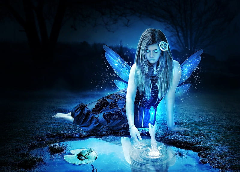 A blue water fairy