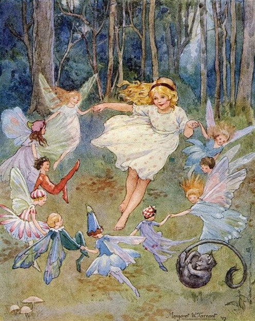 Fairies dancing in a fairy circle