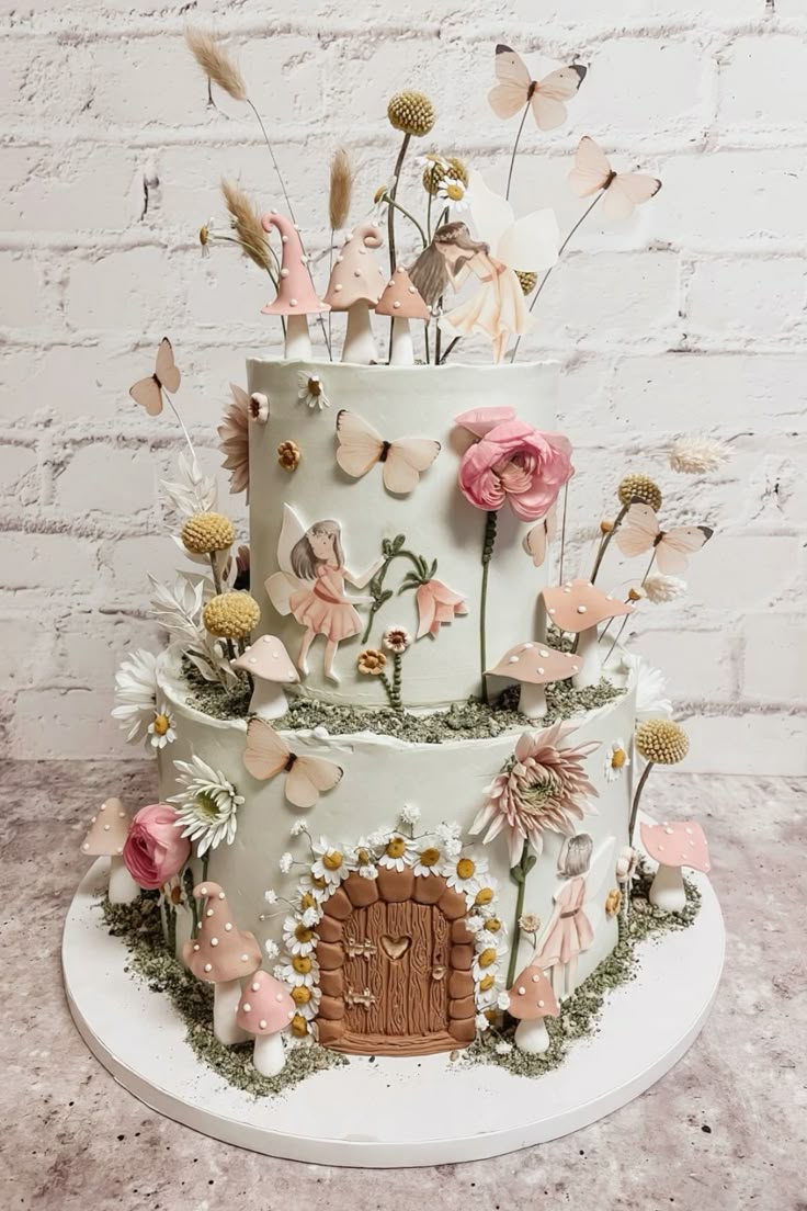 A decorated fairy cake