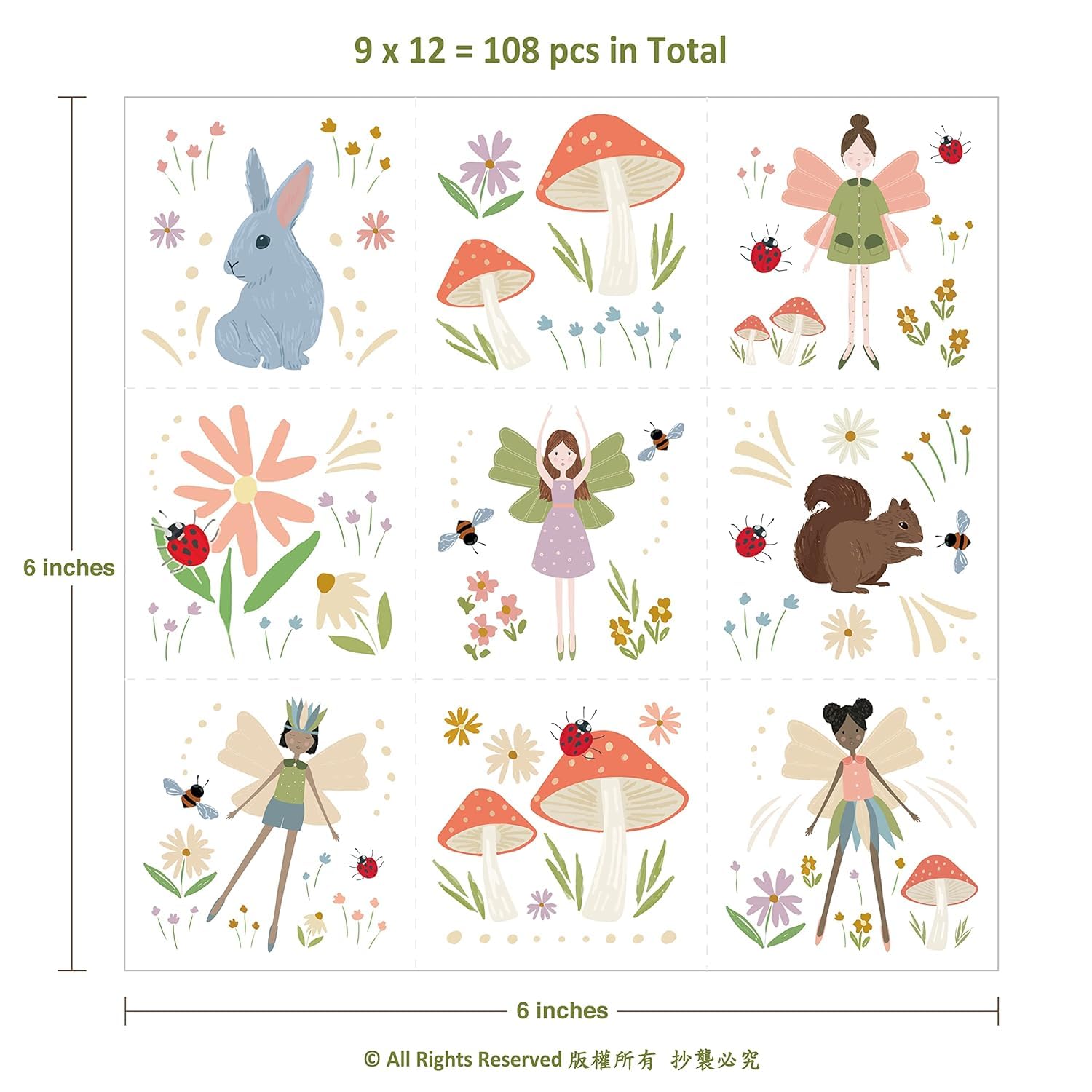 kids temporary fairy tattoos