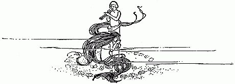 A sketch of the Little Mermaid in pencil outline