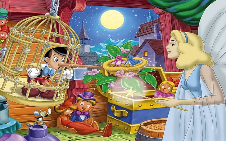Pinocchio and the blue fairy