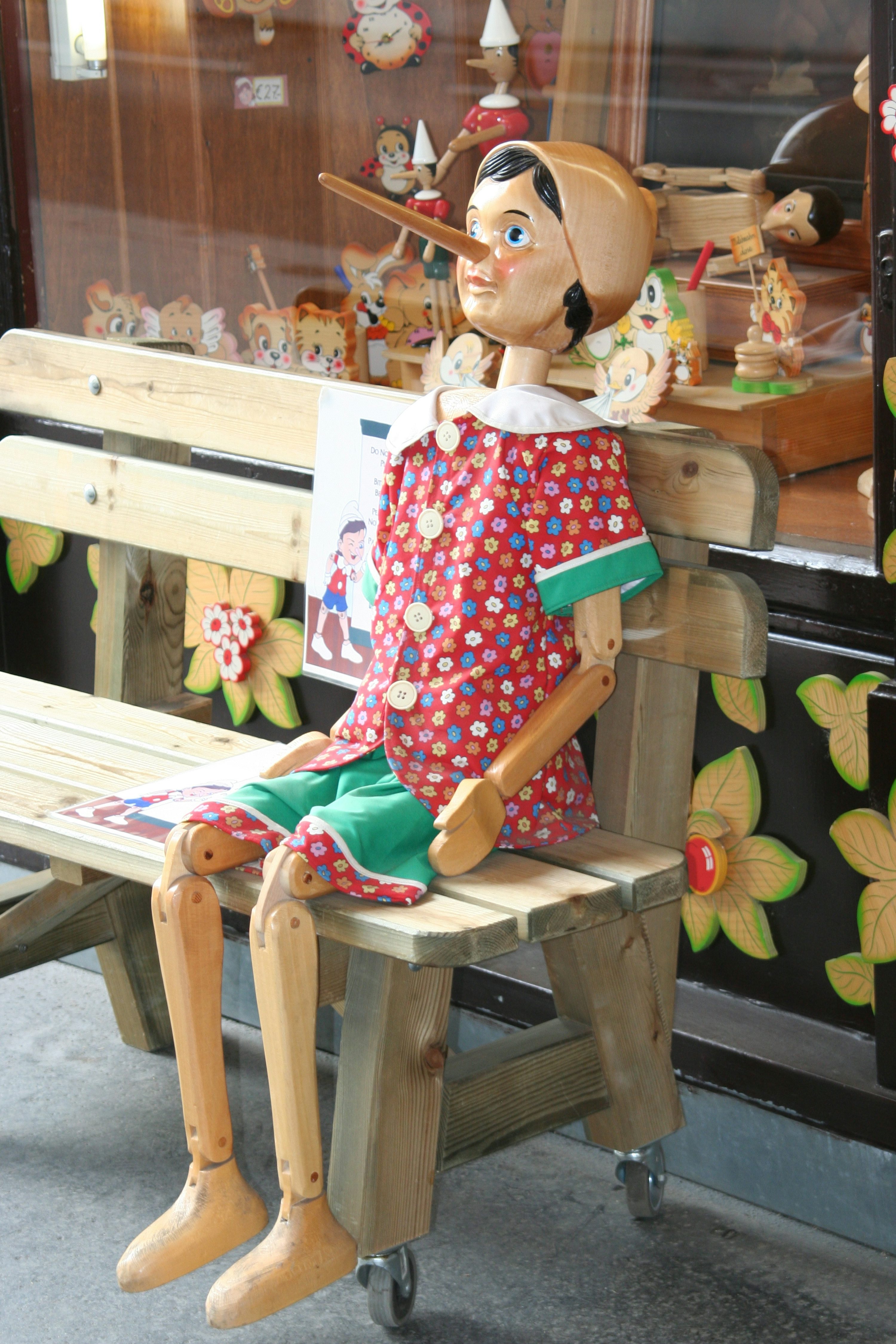 Pinocchio with his long nose
