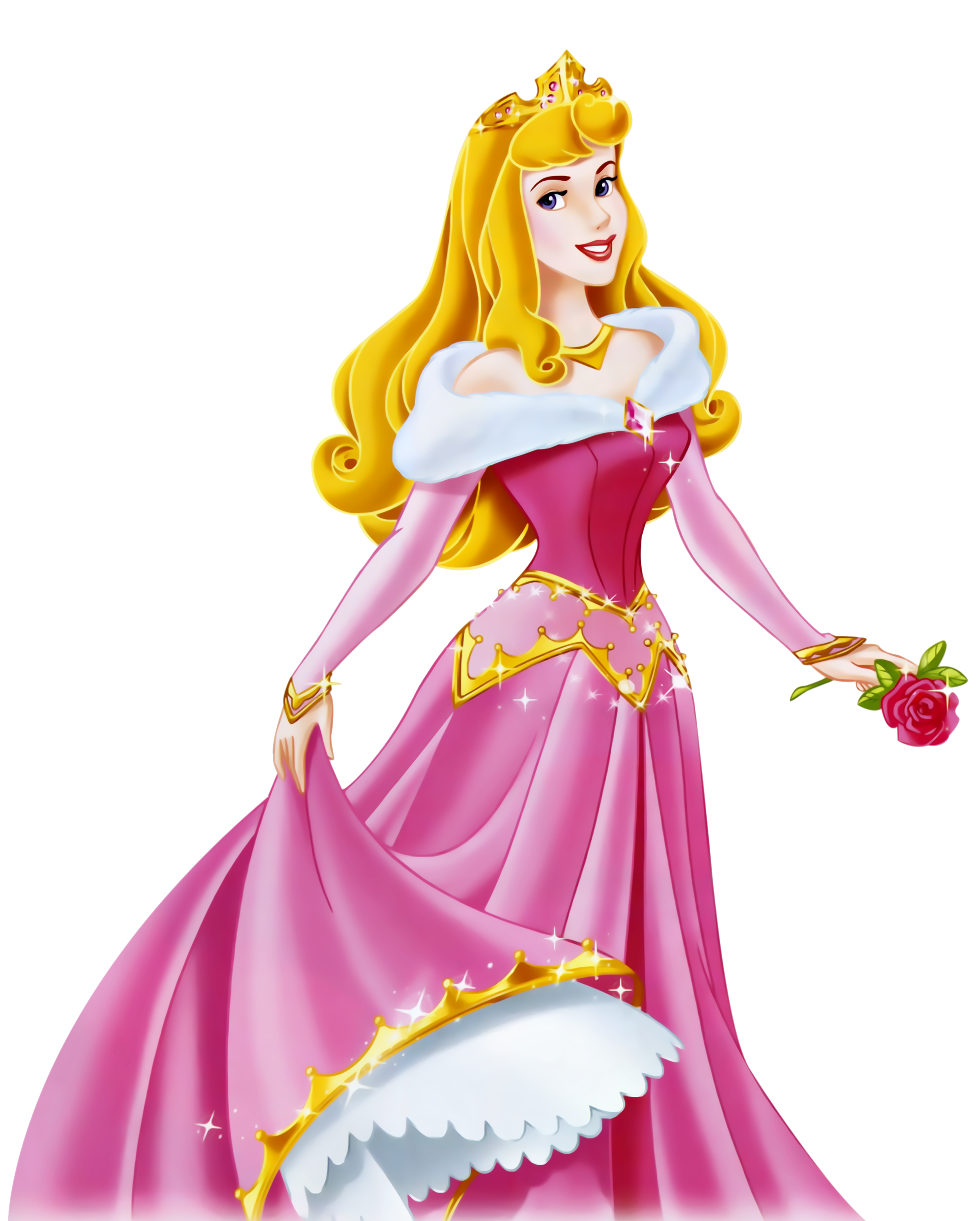 A clip of a woman in a pink dress from Disney's Sleeping Beauty film