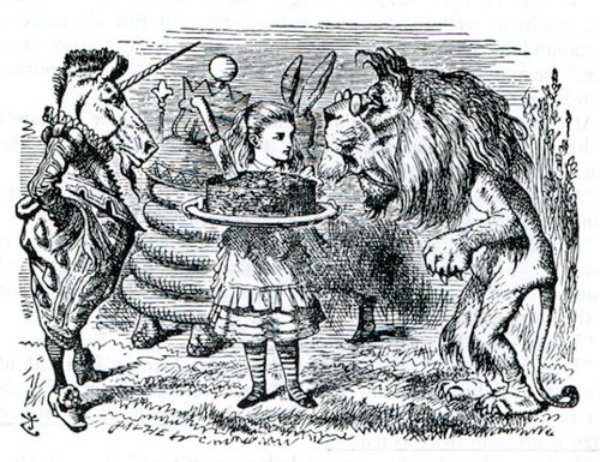 Lion and Unicorn in Alice in Wonderland