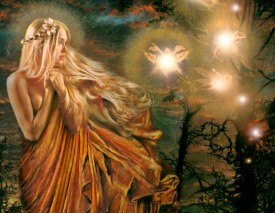 A depiction of a fairy