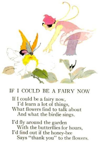 Poem If I could be a fairy now