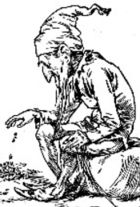 Leprechaun counting his gold