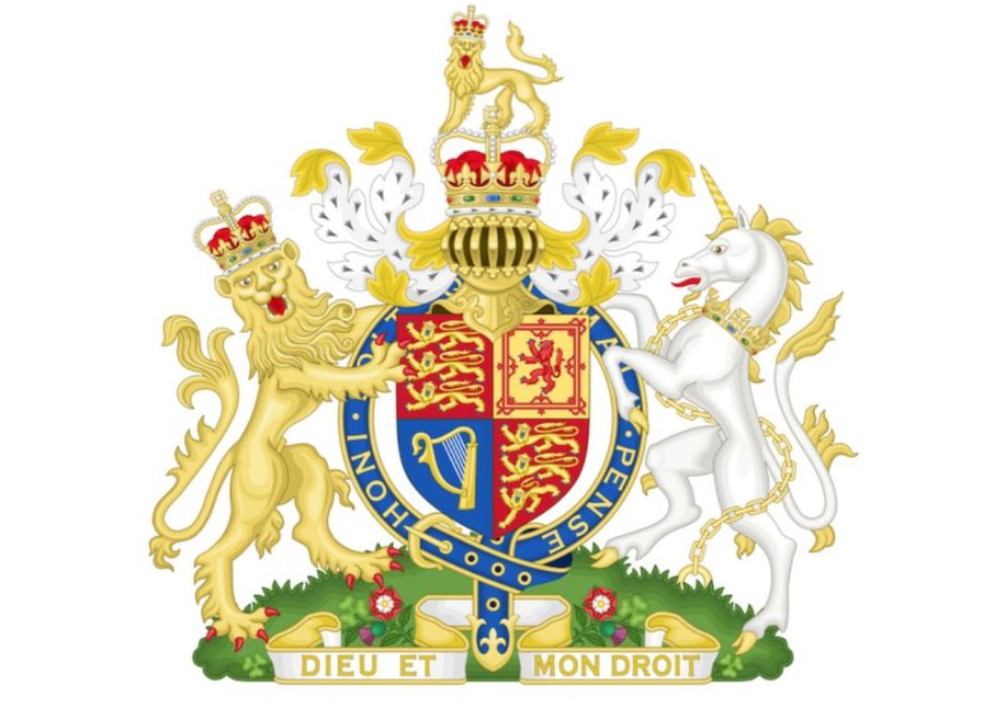 coat of arms with a lion and a unicorn