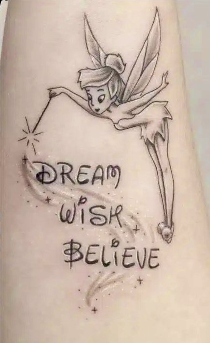 fairy tattoo with writing