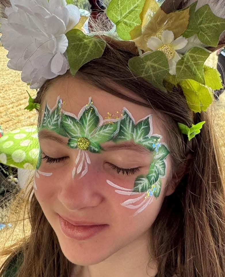 A woodland fairy face painting